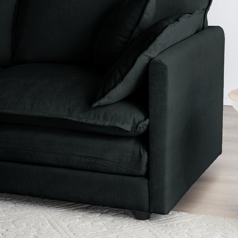 Grand traitement modulaire en U en forme de U en tissu d'ameublement modulaire en chenille