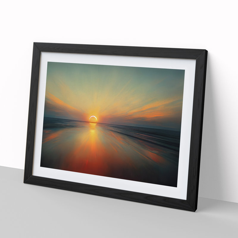 Serene Sunrise - Framed Print, Black, 25cm H x 34cm W x 2cm D