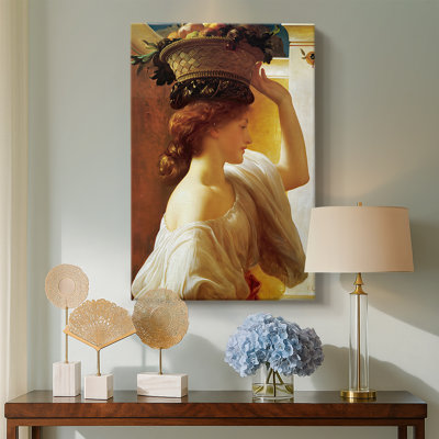 «Eucharis - A Girl with a Basket of Fruit» - toile tendue par Sir Frederic Leighton