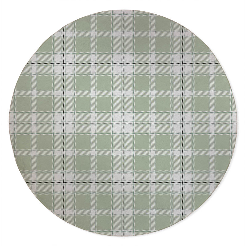 Billy Tartan Non-Slip Outdoor Rug, Round 5'