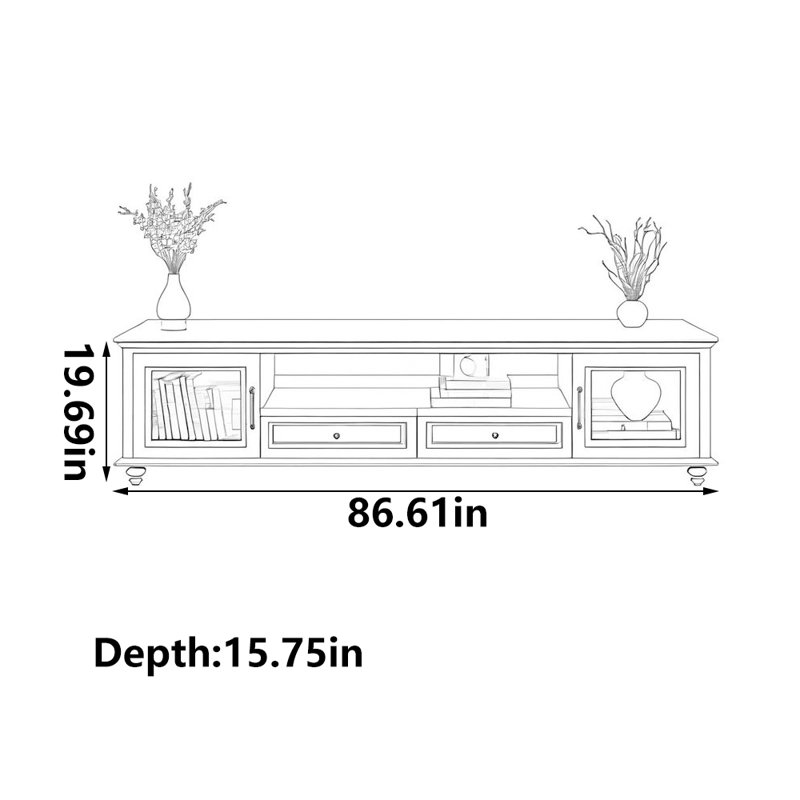 Meuble télé simple, 86.61"