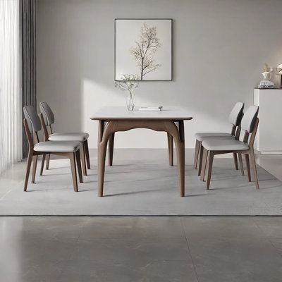New artistic rock panel dining table and chair set