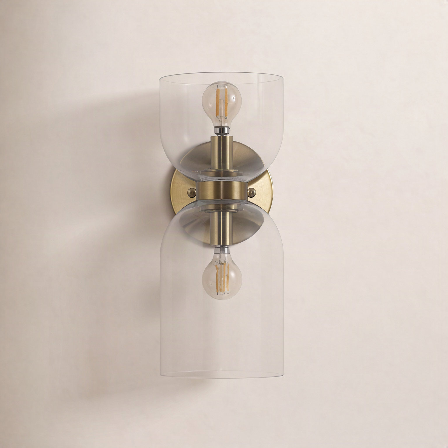 Oregon 2-Light Armed Sconce, Clear