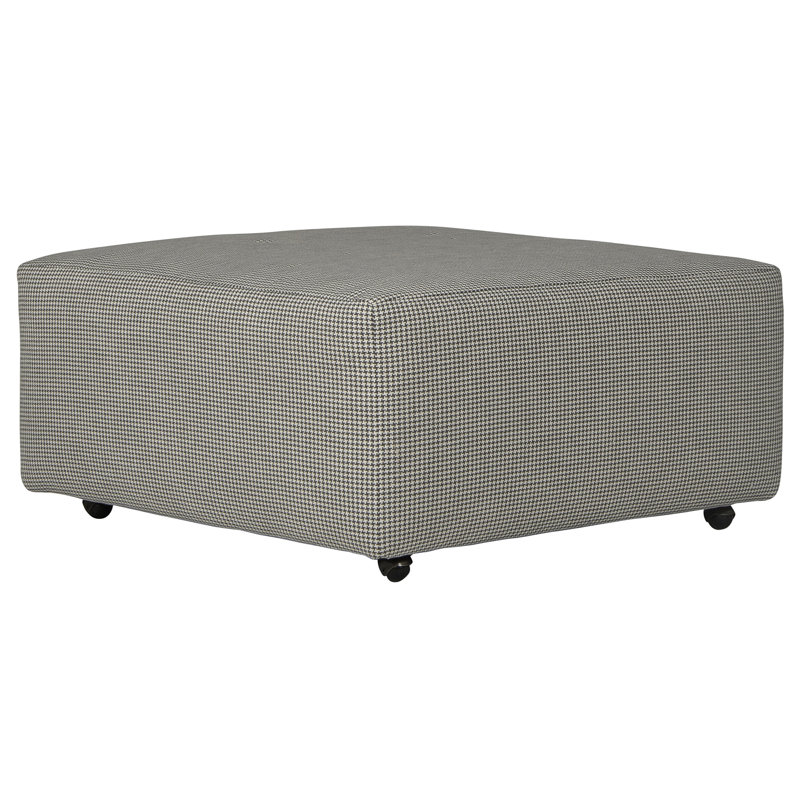 Ardele Upholstered Cocktail Ottoman on Casters, Gray Polyester