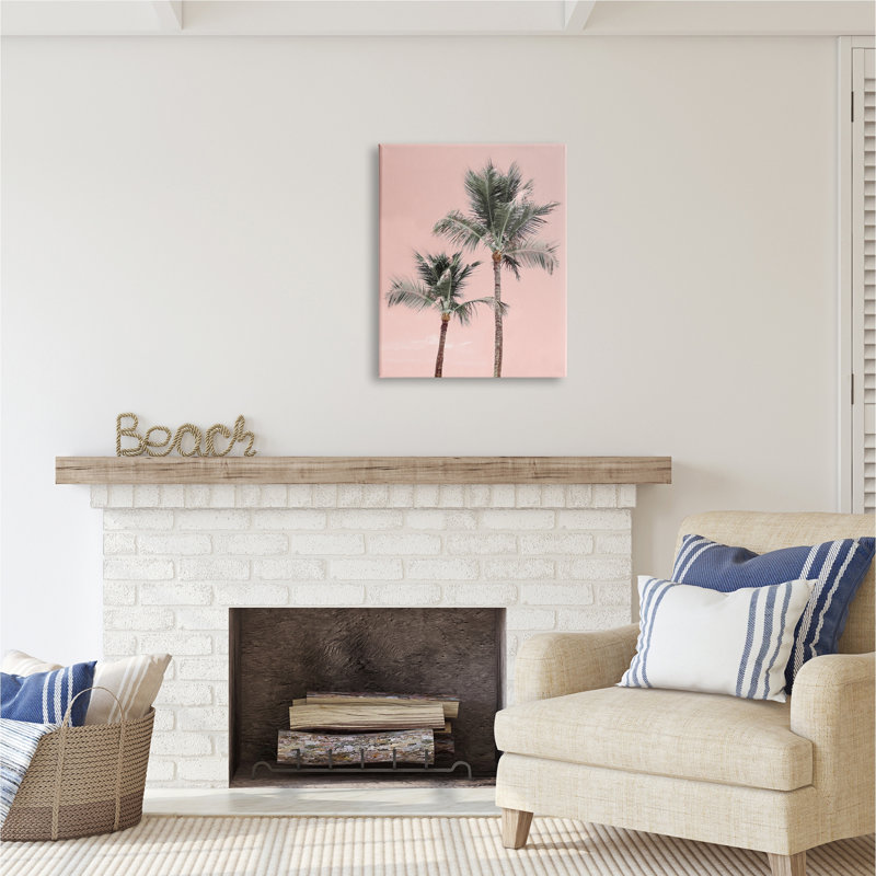 «Stupell Industries Pink Summer Palm Trees», art mural sur toile par Natalie Carpentieri, H 30 po x l 24 po x P 1,5 po