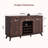 60" Modern Wine Bar Storage Sideboard Cabinet with 2 Side Cabinets & 3 Drawers-1887557957