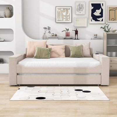 Melito Upholstered Daybed with Trundle by Red Barrel Studio