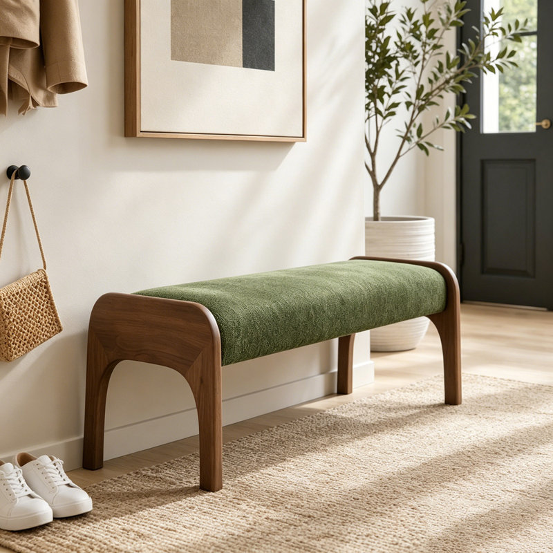 Banc long rembourré 50,25 po, Vert