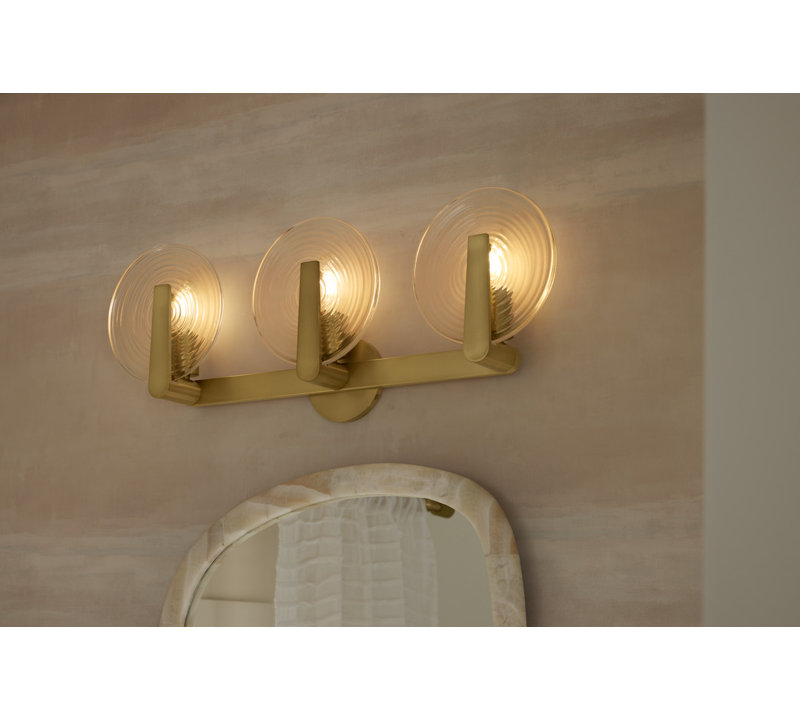 Hint Sconce, Brushed Brass, 10.5"H x 28"W x 10.83"D, 3 Lights