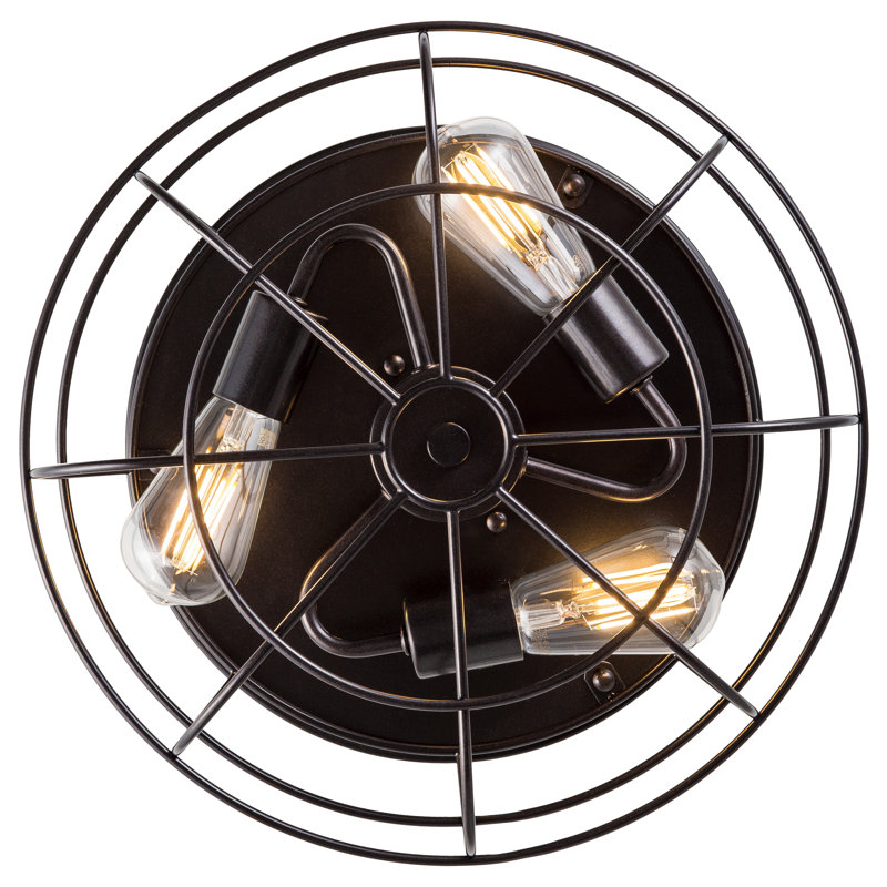 Sievers Flush Mount, Black, Gold