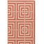 Tapis d'intérieur / extérieur à motif géométrique terre cuite / crème Arneshia-1849381913
