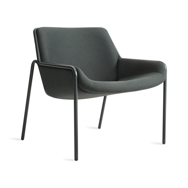Tangent Lounge Chair, Maharam Messenger in Everglade, Navy Green