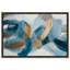"Blue Tide II", reproduction d'art acrylique encadrée bleue et dorée par Art Remedy, cadre argenté, 54 x 36-568760028-568760029