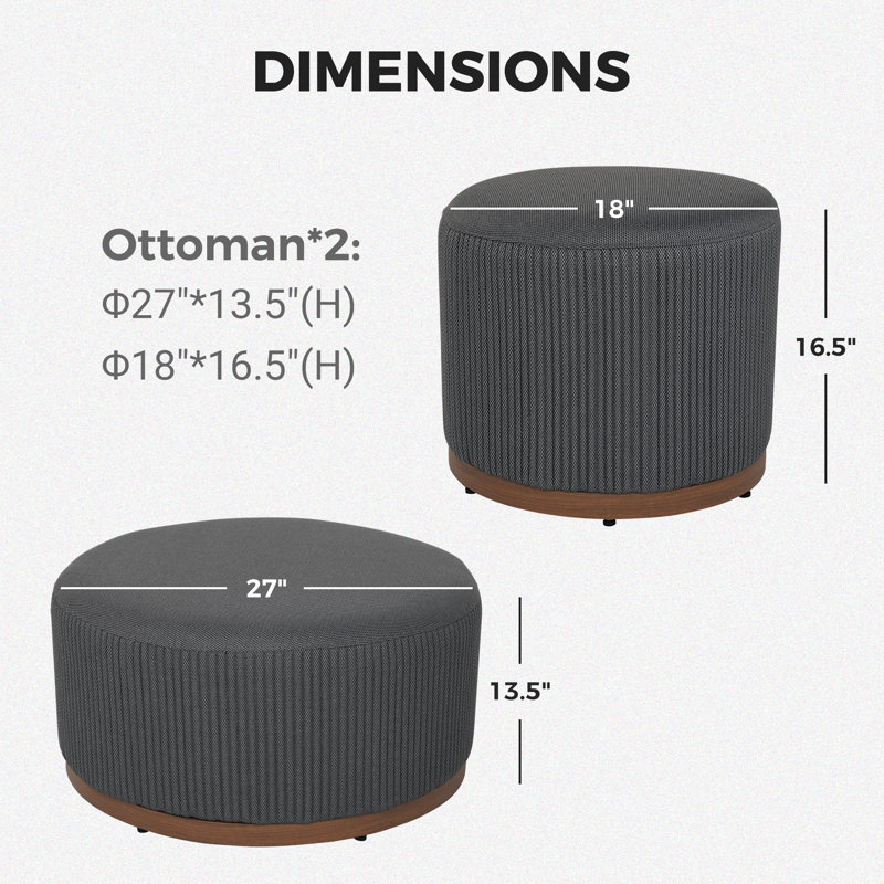 Briles All-Aluminum Outdoor Poufs With Quilted Wrap