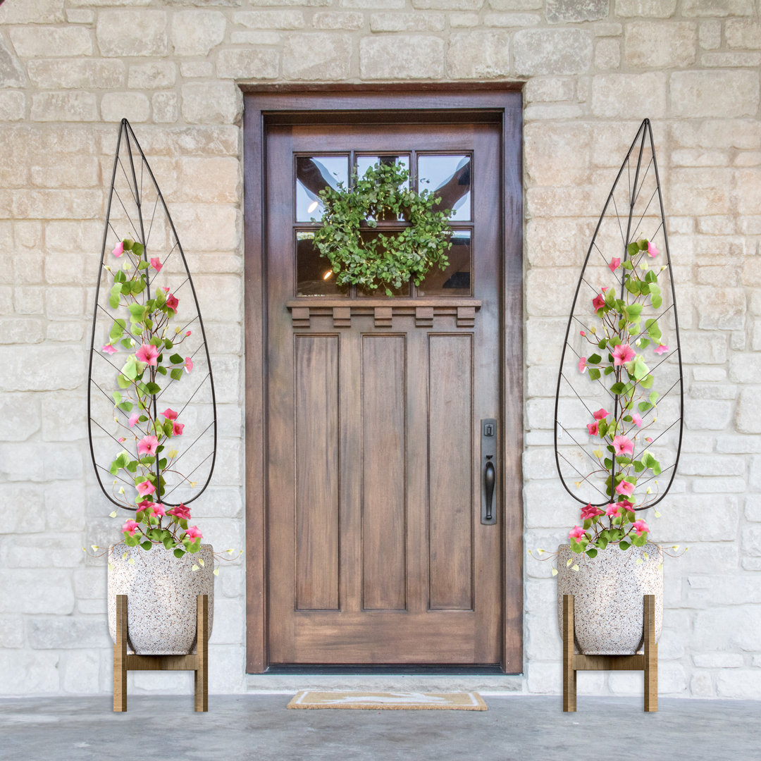 Trellis for Climbing Plants Outdoor Plant Support 2-Pack - 55in Metal Garden Trellis for Potted Plants, Climbing Vines, and Beans by Pure Garden Winston Porter