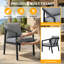 Ensemble de 2 fauteuils d'extérieur noirs en aluminium avec coussins-466168023-466168022