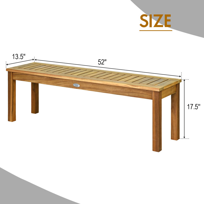 Solid Wood Acacia Outdoor Bench
