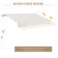 Auvent rétractable 12 'X 10' - Abri soleil, tissu 280G / M, structure en aluminium, pour terrasse, balcon, cour, eau de balcon beige et blanche, manivelle manuelle,