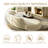 110 " luxurious curved modular sofa with a left armrest, upholstered in fabric material, suitable for use in living rooms and apartments, in the white cream style."-334229338-334229339
