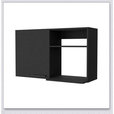 Armoire murale à 2 tablettes Carter Black avec tablettes latérales pour beaucoup de rangement et esthétique de cuisine moderne