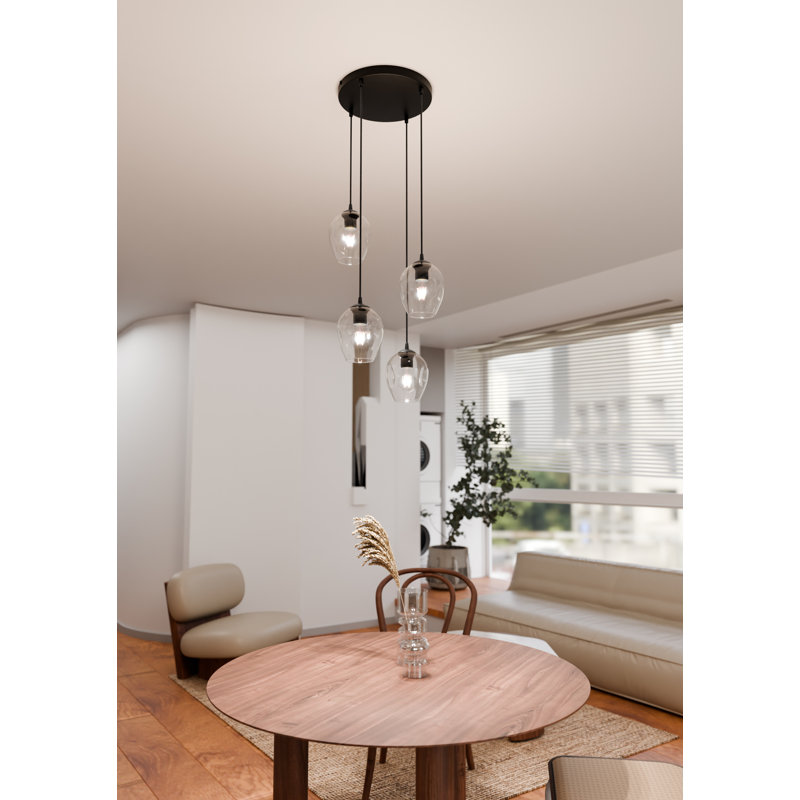Cadi-Grace 4 - Light Black Cluster Pendant, Transparent