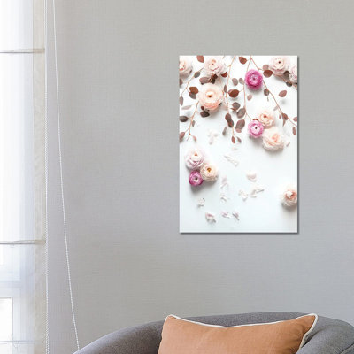 Spring Flowers Bouquet Roses by Monika Strigel - Wrapped Canvas Print