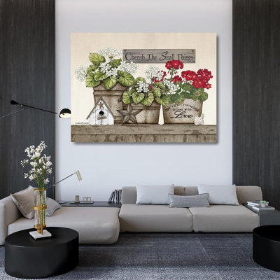 Ophelia & Co. Spivey, Linda, art sur toile tendue sous le titre: Cherish the Small Things Geraniums