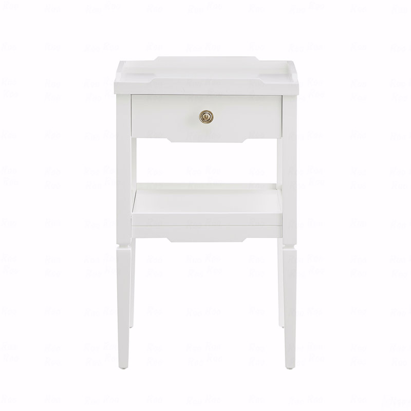 Table de chevet blanche à 1 tiroir, Blanc
