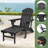 Behiye Plastic Folding and Adjustable Adirondack Chair with Ottoman-366249896