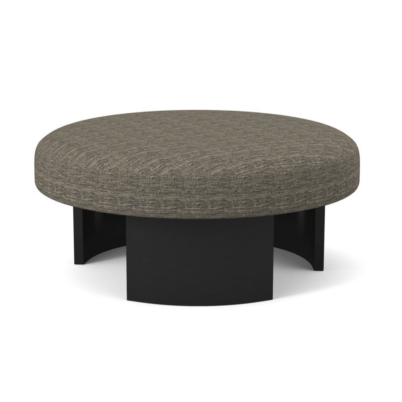 Eclipse Round Ottoman, Espresso, Fizz Ivory 100% Polyester