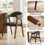 Chaise rembourrée de style Mid-Century avec dossier courbé et pieds en bois massif-612857608