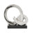 Divanique Polystone Link Abstract Decorative Silver Sculpture with Black Base