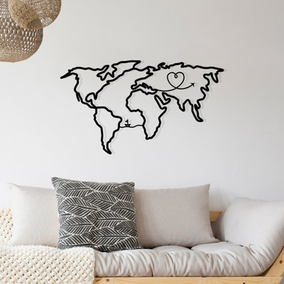 Élégant accessoire mural en métal noir décoratif de 25,6 po x 15,0 po | Fabrication 100% métal, épaisseur: 0,05 pouce | Parfait pour la décoration intérieure, l'esthétique moderne et l'exposition d'art mural unique