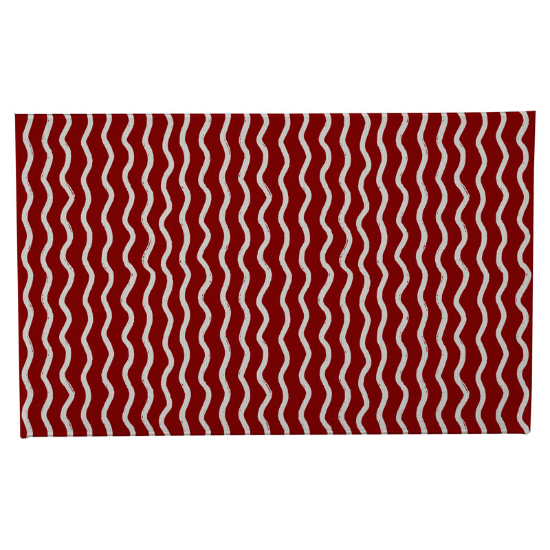 Tapis de toilette rectangulaire absorbant et antidérapant Wiggle Row, 24" W x 17" L, Cranberry Red