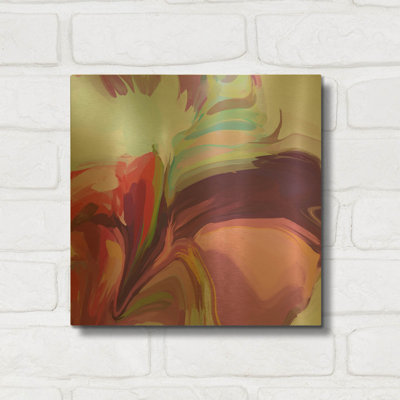 'Desert Mirage 23' By Irena Orlov Gold Metal Wall Art, 12" x 12"