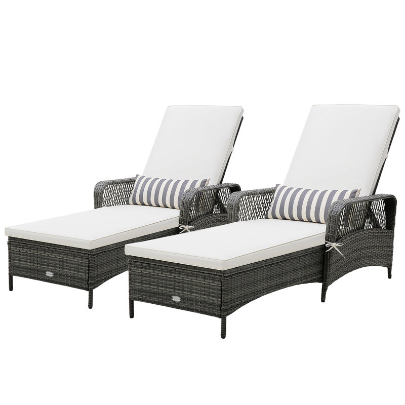 Chaise longue d'extérieur en osier Micole