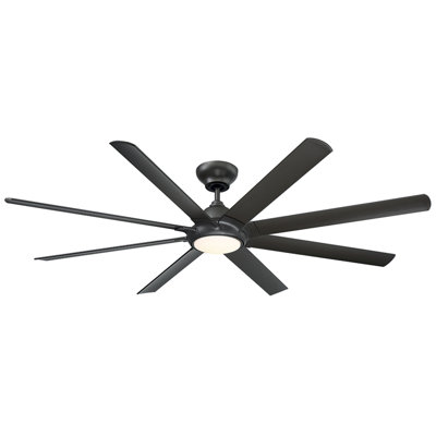 Hydra 8 - Blade Indoor/Outdoor LED Smart Ceiling Fan With Wall Control and Light Kit Included, Works With Alexa and iOS or Android App
