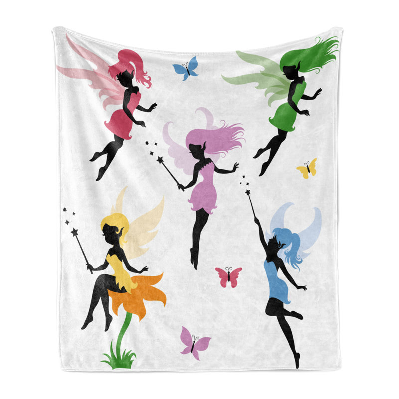 Ambesonne Fantasy Fleece Throw Blanket Pixie Elf Multicolor
