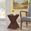Table d'appoint TESS Modern - forme de sablier torsadé, brun foncé, sans assemblage-129458319