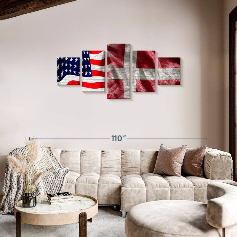 USA And Denmark Vernice, 34" H x 74" W