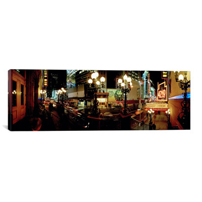 " 360-degree view of a city lit up at night, Broadway, Manhattan, New York City, New York State, USA " Color Photography