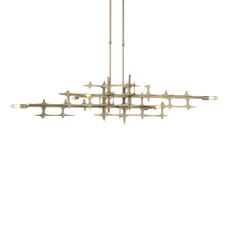Grid 6 - Light Unique/Statement Geometric Chandelier, Gold, 39.8
