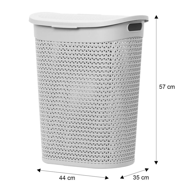 Plastic Laundry Basket, White