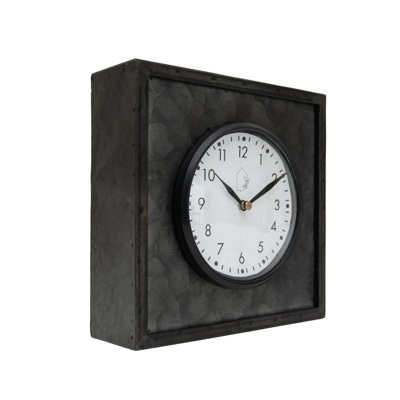 Horloge de table analogique à quartz en métal noir