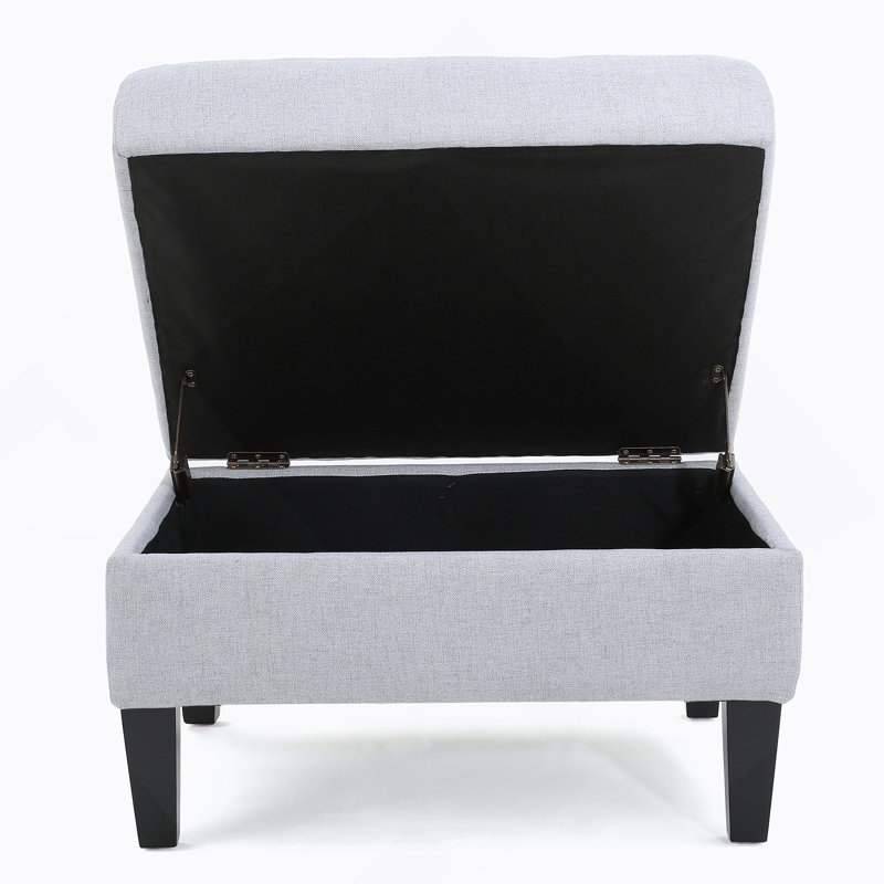Repose-pieds rectangulaire capitonné en tissu, Gris clair