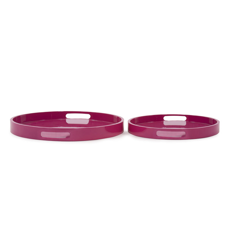 Bharati Wood Tray - Set of 2, Red