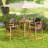 Zender Round Acacia Solid Wood Outdoor Bar Table Umbrella Hole , 31.5 " W 31.5 " D