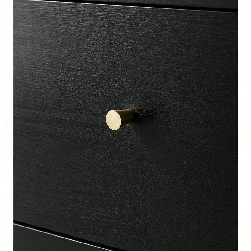 Table buffet simple en laiton antique, Noir