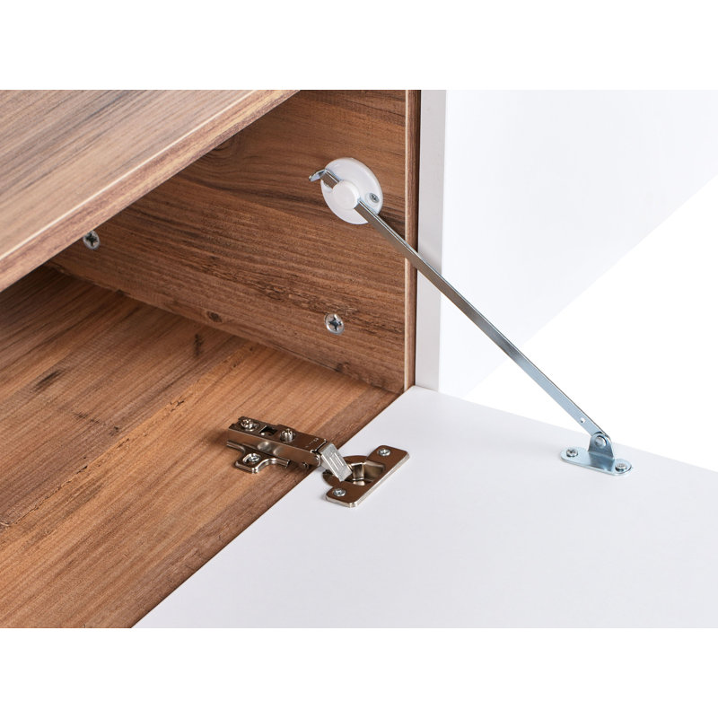 Wall Mounted TV Stand GLADSTONE, Brown/White, 30cm H x 140cm L x 40cm W