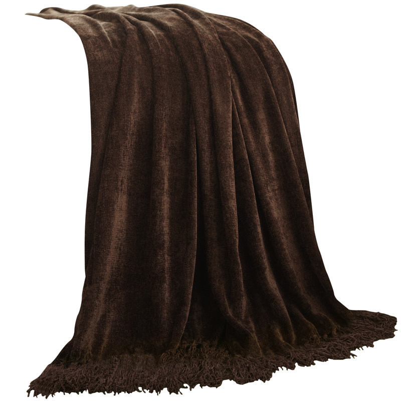 Nestor Hand Woven Throw Blanket, Chocolate
